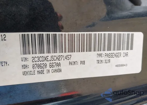 2012 Dodge Charger Srt8 from USA, damaged, VIN 2C3CDXEJ5CH271457